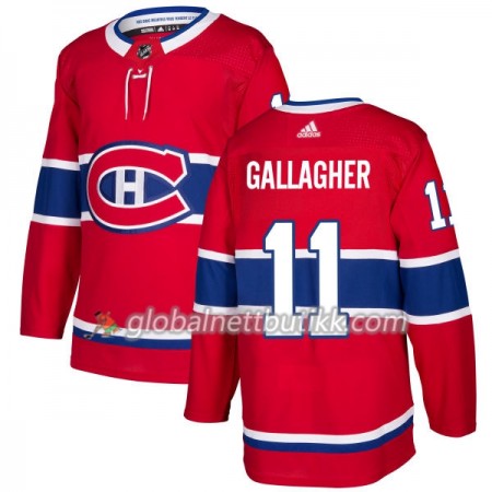 Montreal Canadiens Hockeydrakt Brendan Gallagher 11 2017-2018 Rød Adidas Authentic - Herre